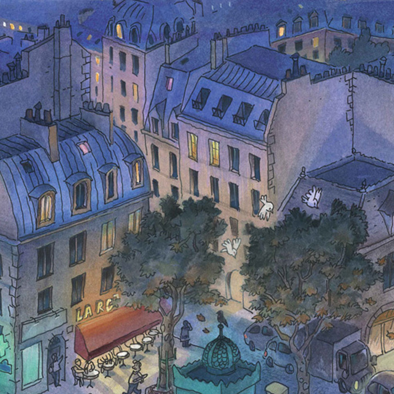 jean-martial-dubois_illustration_aquarelle_paris_nuit_roof_night-art03a